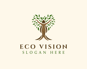 Organic Woman Tree logo design