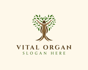 Organic Woman Tree logo design