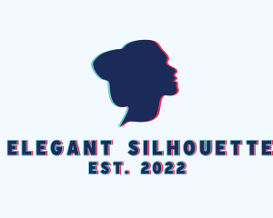 Silhouette - Woman Silhouette Glitch logo design