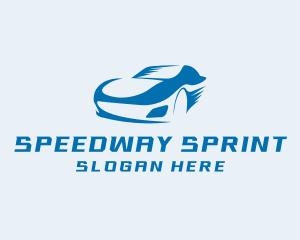 Racer - Blue Sports Car Racer logo design