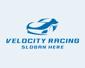 Blue Sports Car Racer logo design