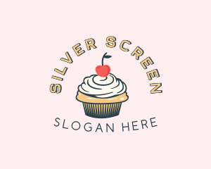 Cherry Cupcake Pastry Logo