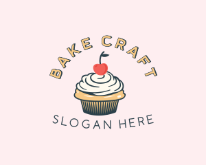 Cherry Cupcake Pastry logo design