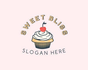 Cherry Cupcake Pastry logo design