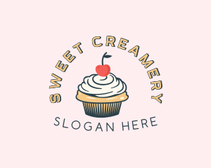 Cherry Cupcake Pastry logo design