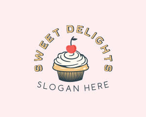 Cherry Cupcake Pastry logo design