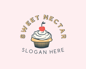 Cherry Cupcake Pastry logo design