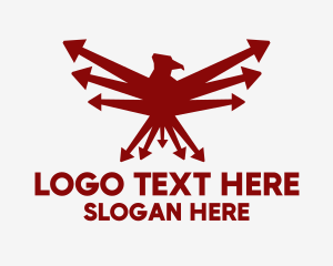 Vulture - Red Eagle Bird Arrow logo design