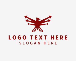 Gradient - Red Eagle Bird Arrow logo design