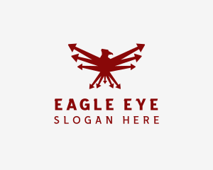 Red Eagle Bird Arrow logo design