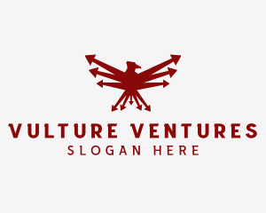 Vulture - Red Eagle Bird Arrow logo design