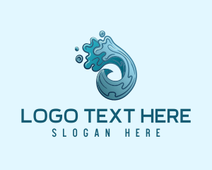 Blue - Circle Ocean Wave logo design