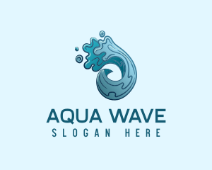 Circle Ocean Wave logo design