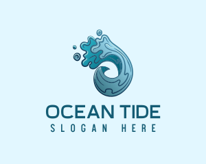 Tide - Circle Ocean Wave logo design