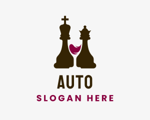 Chess Board - Chess King Queen Liquor logo design