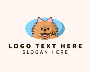 Pomeranian - Cute Dog Grooming logo design
