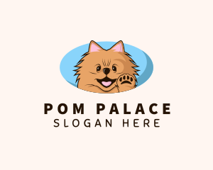 Pomeranian - Cute Dog Grooming logo design