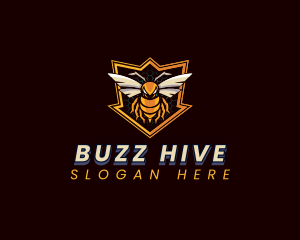 Bee Shield Hornet  logo design