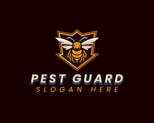 Bee Shield Hornet  logo design