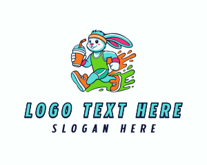 Slurpee - Runner Rabbit Drink logo design