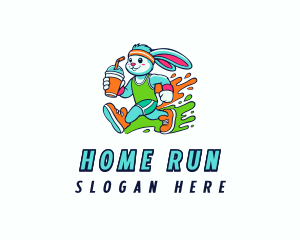 Runner Rabbit Drink logo design