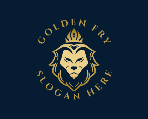 Golden Premium Lion logo design