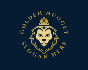 Golden Premium Lion logo design