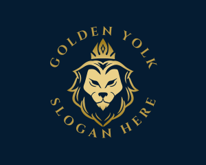 Golden Premium Lion logo design