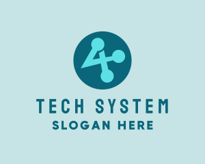 System - Modern Blue System Symbol logo design
