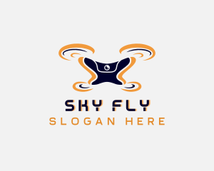 Drone Surveillance Quadcopter logo design