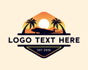 Vacation - Airplane Beach Travel logo design