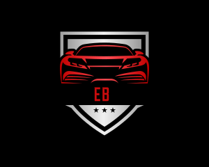 Sports Car Racing Shield Logo