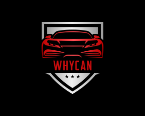 Sports Car Racing Shield Logo