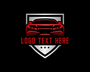 Car Dealer - Sports Car Racing Shield logo design