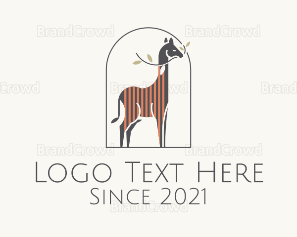 Minimalist Giraffe Zoo Logo