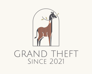 Minimalist Giraffe Zoo logo design