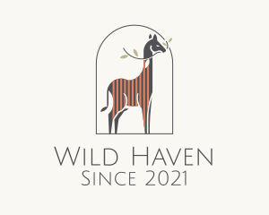 Zoo - Minimalist Giraffe Zoo logo design