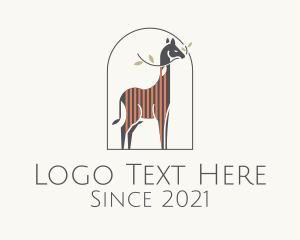 Giraffe - Minimalist Giraffe Zoo logo design