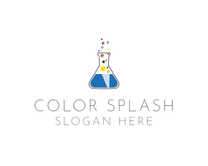 Lab Flask Bubbles logo design