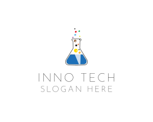 Innovative - Lab Flask Bubbles logo design