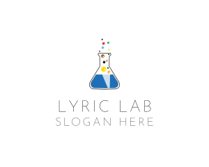 Lab Flask Bubbles logo design