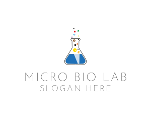 Lab Flask Bubbles logo design