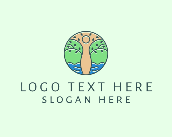 Ocean - Nature Tree Water logo design