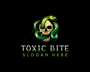 Poisonous Snake Skull logo design