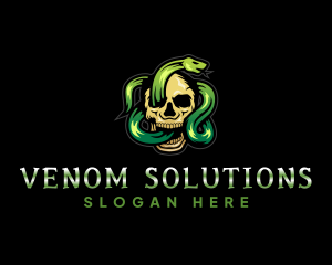 Poisonous Snake Skull logo design