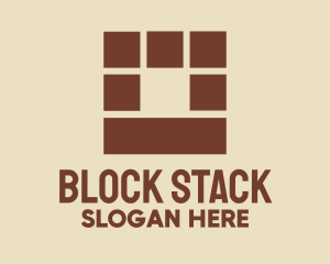 Tetris - Brown Brick Wall logo design