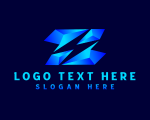 Volt - Lightning Crystal Energy logo design