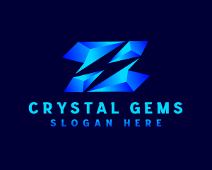 Lightning Crystal Energy logo design