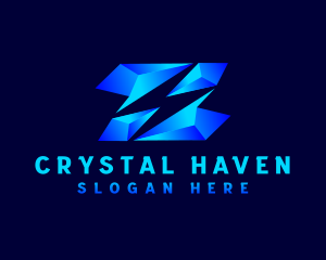 Lightning Crystal Energy logo design