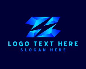 Energy - Lightning Crystal Energy logo design